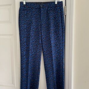 Banana Republic Blue Animal Print Dress Pants